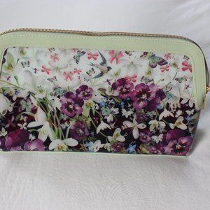 Floral Ted Baker Pouch, mint green and purple